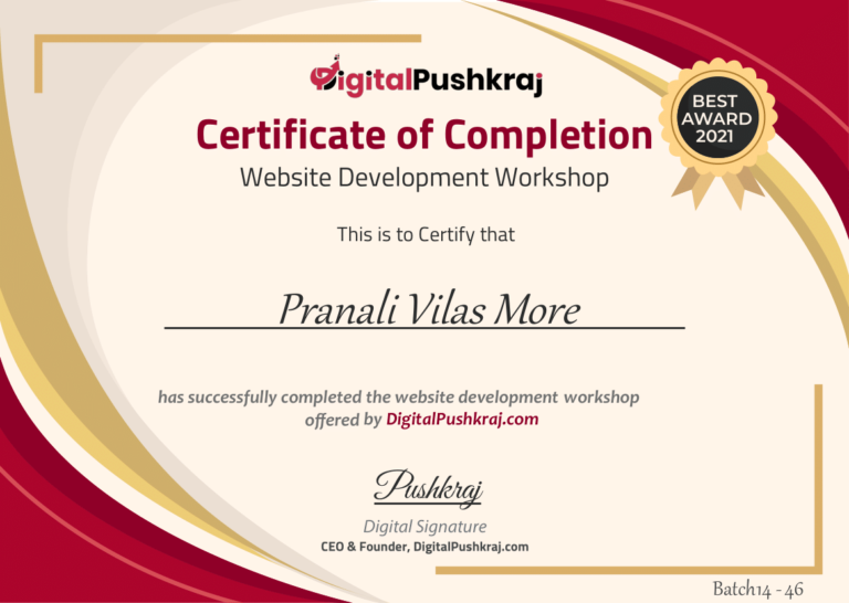 Web Development  Certificate