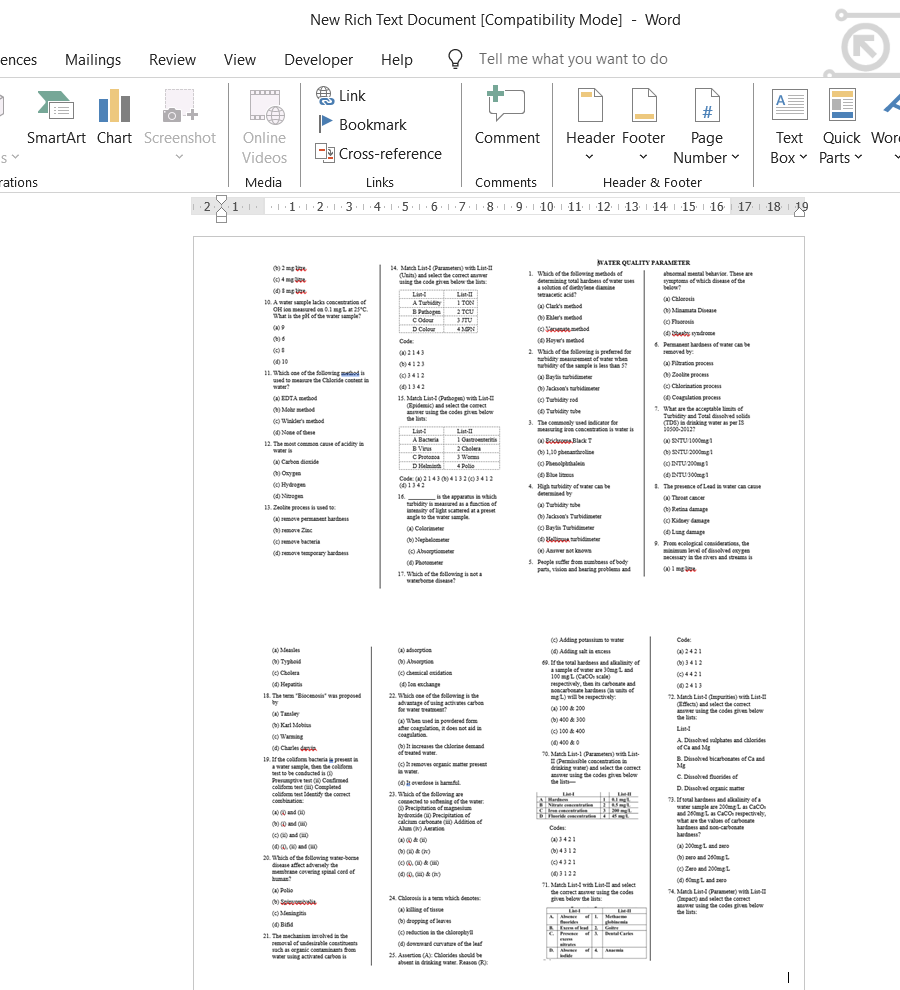 PDF to Word Create a Question paper